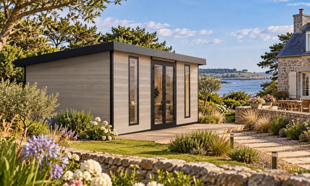 WPC-Gartenhaus COLOMBES | Pultdach | Wandstärke 28mm | 542x290cm