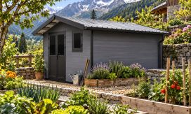 WPC-Gartenhaus VOLOS | Satteldach | Wandstärke 28mm |  370x370cm