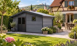 WPC-Gartenhaus TROYES | Satteldach | Wandstärke 28mm | 500x290cm