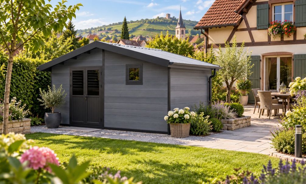 WPC-Gartenhaus TROYES | Satteldach | Wandstärke 28mm | 500x290cm