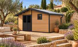 WPC-Gartenhaus CAYENNE | Satteldach | Wandstärke 28mm | 500x290cm