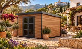 WPC-Gartenhaus MEAUDRE | Pultdach | Wandstärke 28mm | 290x290cm