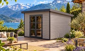 WPC-Gartenhaus RENCUREL | Pultdach | Wandstärke 28mm | 290x290cm