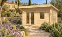 Gartenhaus Nîmes | Pultdach | Wandstärke 44mm | 409x309cm