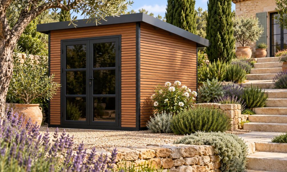 WPC-Gartenhaus ROMANS | Pultdach | Wandstärke 28mm | 223X223cm