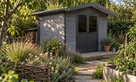 WPC-Gartenhaus FODELE | Satteldach | Wandstärke 28mm |  290x290cm