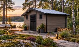 WPC-Gartenhaus POITIERS | Satteldach | Wandstärke 28mm |  580x290cm