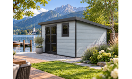 WPC-Gartenhaus FIRA | Pultdach | Wandstärke 28mm | 370x290cm