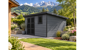 WPC-Gartenhaus FIRA | Pultdach | Wandstärke 28mm | 370x290cm