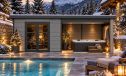 Gartenhaus mit überdachter Terrasse Rencurel, seitenvariabel | 28 mm | Pultdach | Mausgrau | 583x290cm, 16.91m2