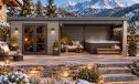 Gartenhaus mit überdachter Terrasse Rencurel, seitenvariabel | 28 mm | Pultdach | Maugrau | 688x290cm, 19.95m2