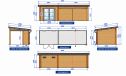 WPC Gartenhaus mit überdachter Terrasse ROMANS, seitenvariabel | 28 mm | Pultdach | Nussbaum | 623.5x223cm, 13.90m2