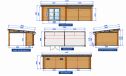 Gartenhaus mit überdachter Terrasse Meaudre, seitenvariabel | 28 mm | Pultdach | Teak | 583x290cm, 16.91m2