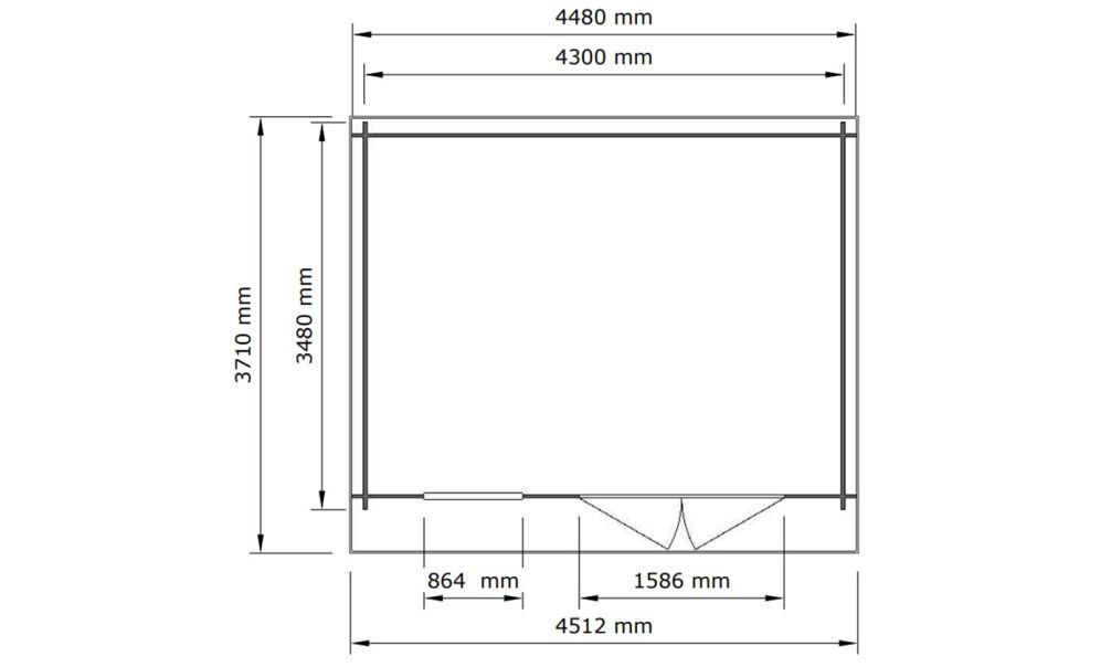 Gartenhaus Roanne 16 | Kdi | Wandstärke 28mm | 430x330cm