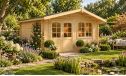 Holz-Gartenhaus Andernos - 44mm Blockbohlenhaus - Gartenhaus Lounge - Satteldach - Fichte - 15.15m²