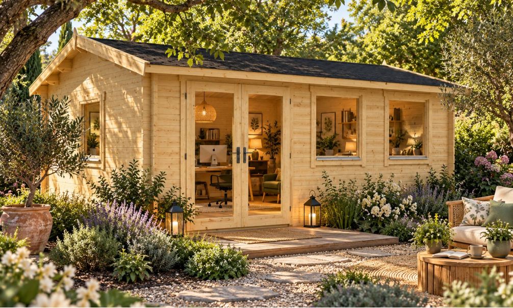 Gartenhaus Nice | Satteldach | Wandstärke 44mm | 510x390cm