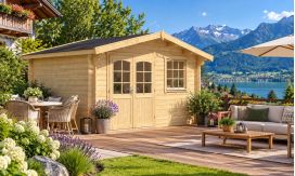 Gartenhaus Californie | Satteldach | Wandstärke 44mm | 390x300cm