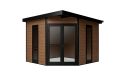 WPC-Gartenhaus MUNICH | Teakholz | Pultdach | Wandstärke 28mm | 300x300cm