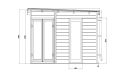 WPC-Gartenhaus MUNICH | Teakholz | Pultdach | Wandstärke 28mm | 300x300cm