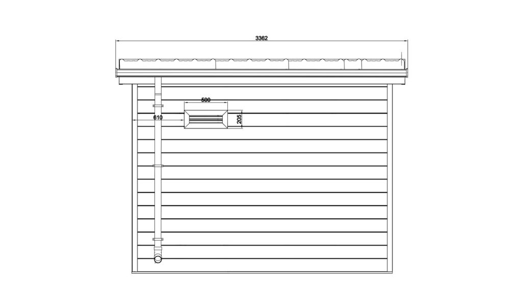 WPC-Gartenhaus MUNICH | Teakholz | Pultdach | Wandstärke 28mm | 300x300cm