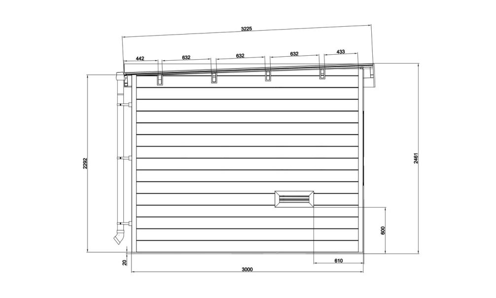 WPC-Gartenhaus MUNICH | Teakholz | Pultdach | Wandstärke 28mm | 300x300cm