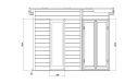WPC-Gartenhaus MUNICH | Anthrazit | Pultdach | Wandstärke 28mm | 300x300cm