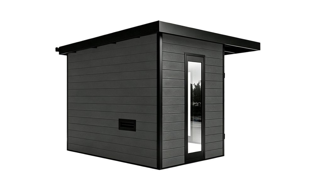 WPC-Gartenhaus MUNICH | Anthrazit | Pultdach | Wandstärke 28mm | 300x300cm