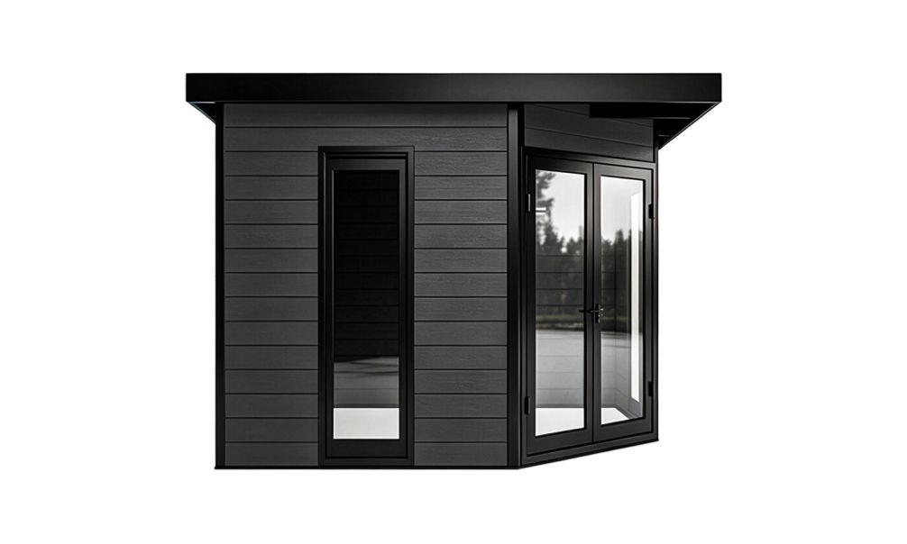 WPC-Gartenhaus MUNICH | Anthrazit | Pultdach | Wandstärke 28mm | 300x300cm