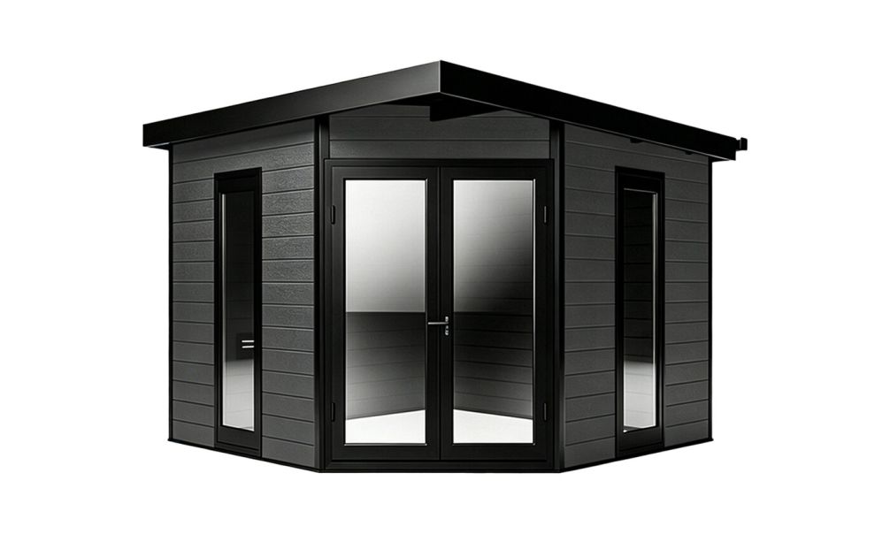 WPC-Gartenhaus MUNICH | Anthrazit | Pultdach | Wandstärke 28mm | 300x300cm