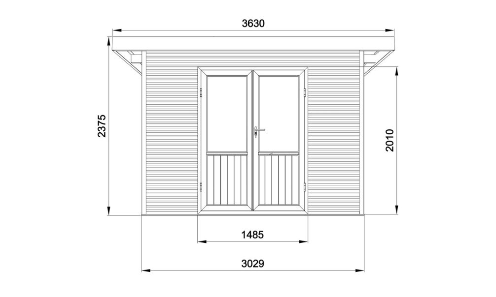 WPC-Gartenhaus AUGSBOURG | Pultdach | Wandstärke 28mm | 302.9X287.9cm