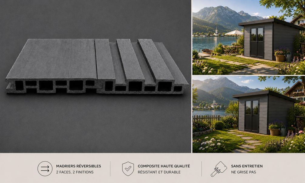 WPC-Gartenhaus AUGSBOURG | Pultdach | Wandstärke 28mm | 302.9X287.9cm