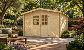PARISA-Gartenhaus, aus Naturholz, 28 mm, 8,67 m² Innenfläche