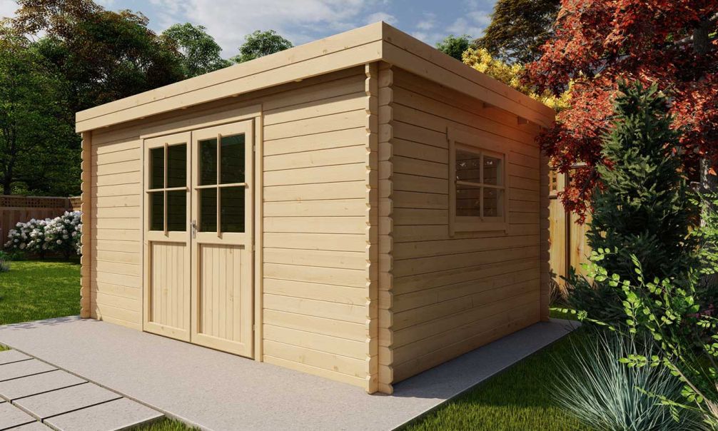 Gartenhaus Jonzac 12 | Flachdach | 28mm | 380x280cm