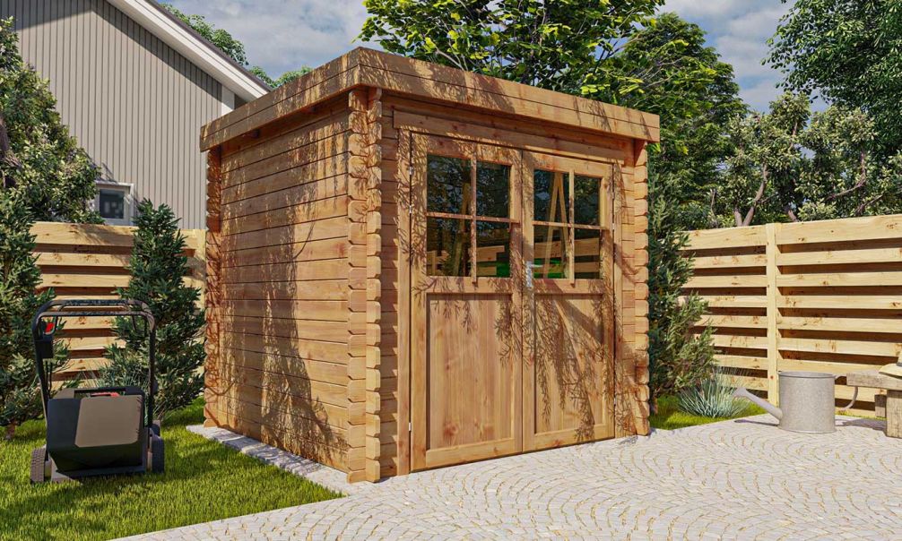 Gartenhaus Jonzac 5 | Flachdach | Kesseldruckimprägniert|28mm | 205x205cm