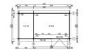 Gartenhaus Carquefou C | 535x230 cm | Pultdach | Wandstärke 44 mm