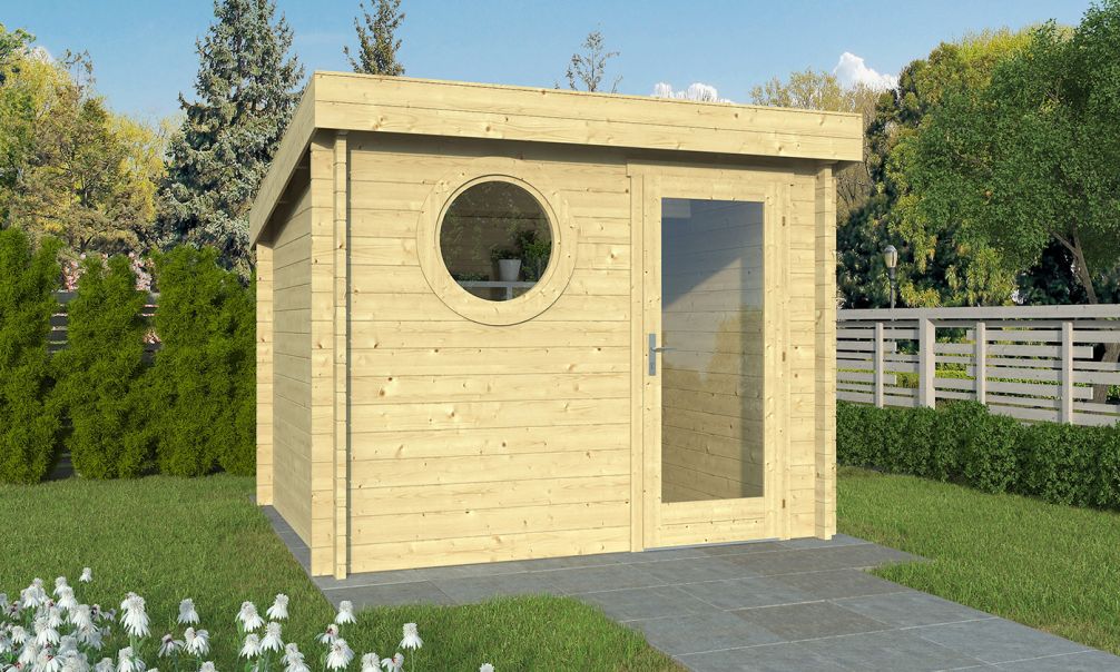 Gartenhaus Carquefou|Pultdach| A - 275x230 cm  Wandstärke 44 mm
