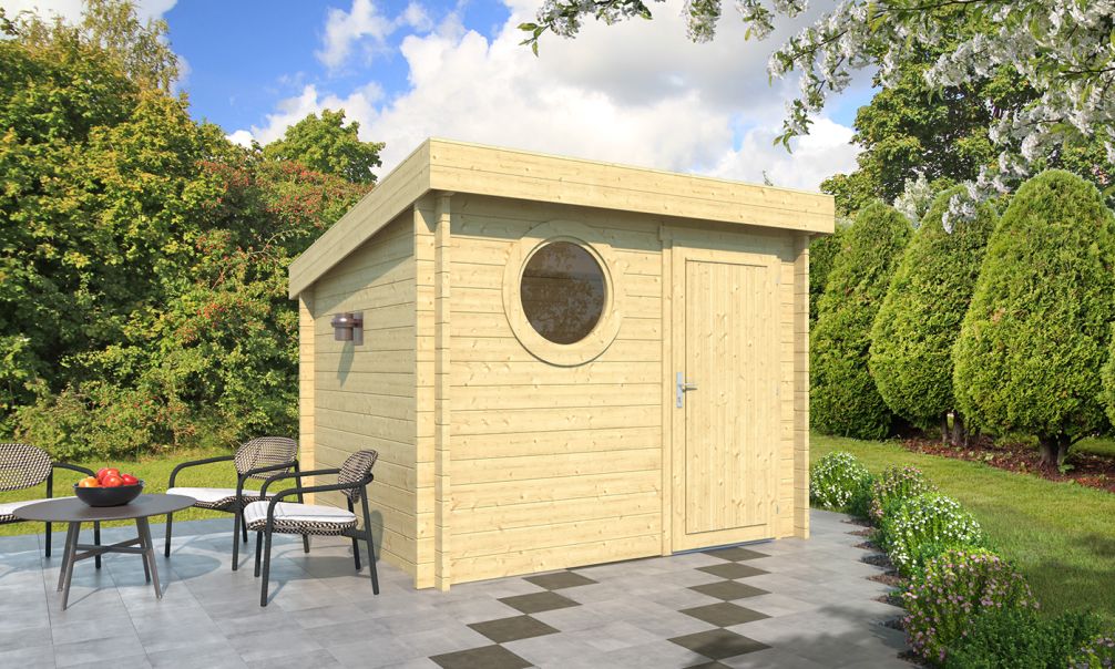 Gartenhaus Lorient A | 275x230 cm | Pultdach | Wandstärke 44 mm