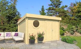 Gartenhaus Lorient B | 360x275 cm | Pultdach| Wandstärke 44 mm
