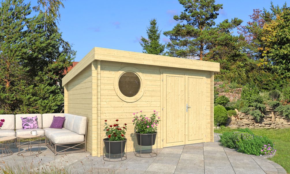 Gartenhaus Lorient B | 360x275 cm | Pultdach| Wandstärke 44 mm