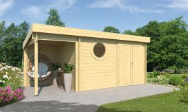 Gartenhaus Lorient C | 535x230 cm | Pultdach | Wandstärke 44 mm