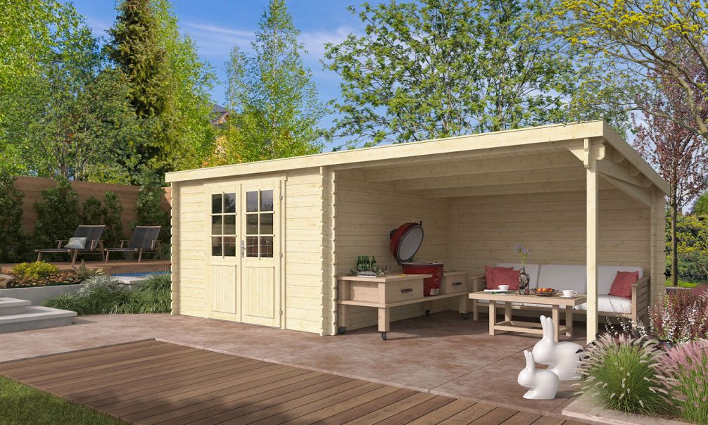 Gartenhaus mit Schleppdach Moussy | Flachdach | 580x292cm