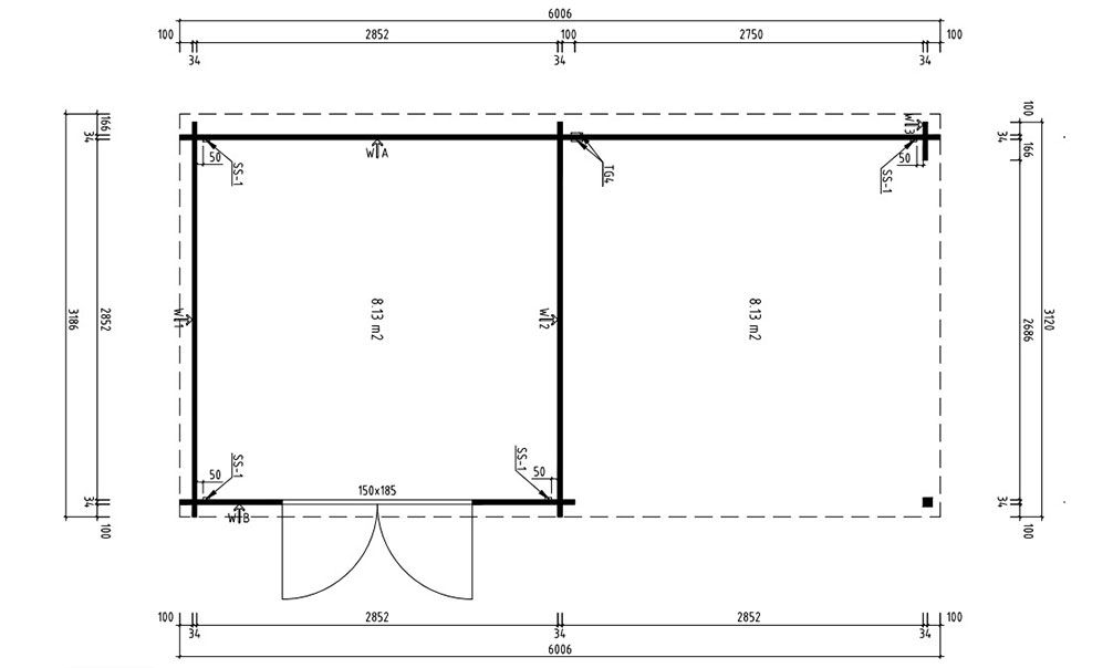 Gartenhaus mit Schleppdach Moussy | Flachdach | 580x292cm