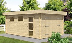 Holzgarage mit Flachdach
