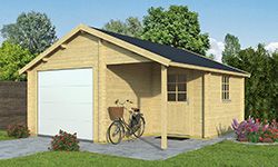 Holzgarage mit Sektionaltor