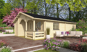 Holz-Gartenhaus Indus Wandstarcke 70mm