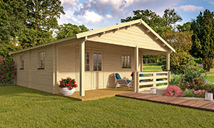 Holz-Gartenhaus Orégon Wandstarcke 70mm