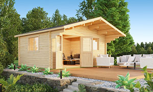 Holz-Gartenhaus Lille Wandstarcke 70mm