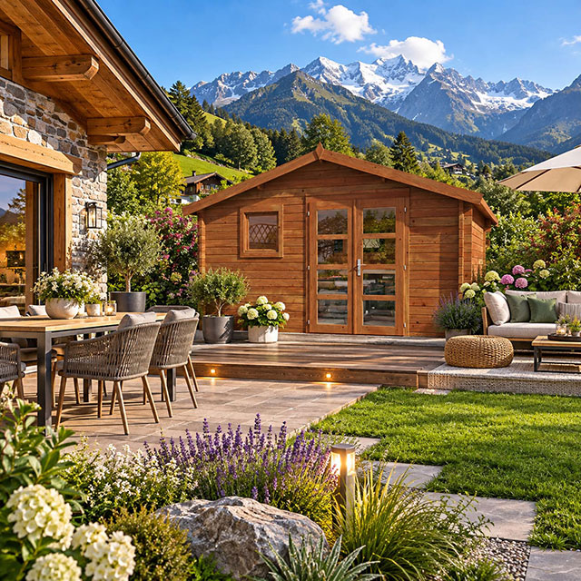 Gartenhaus aus kesseldruckimprägniertem Holz
