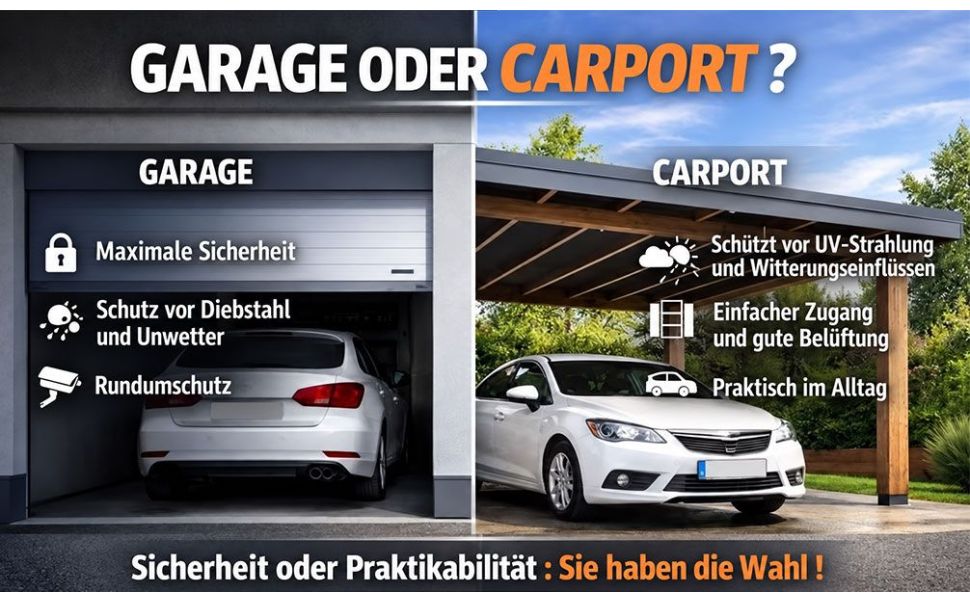 Carport oder Garage: Was schützt Ihr Auto am besten?